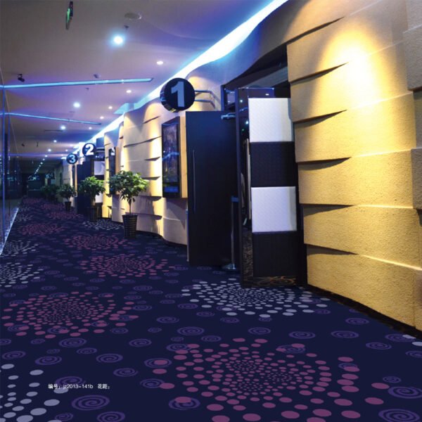 Fire-resistant Nylon Carpets with Circles Patterns Suitable for High-traffic Area Like Cinema