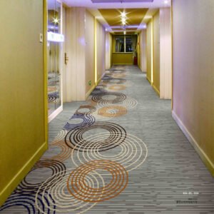 Gray Wool Carpet with Circle Design for Hotel Corridor