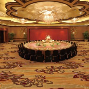 Golden Beige Floral Carpet for Banquet Halls