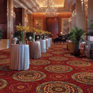 Luxurious Red Bloom Banquet Carpet