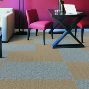 Beige and Gray Modular Carpet Tiles