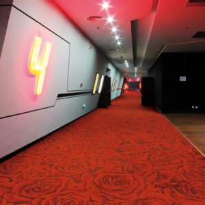 Red Rose Carpet Design for Cinema or Movie Theater