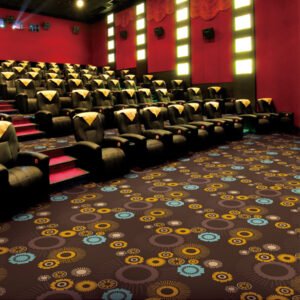 Brown Circular-themed Carpet for Movie Theater Auditorium