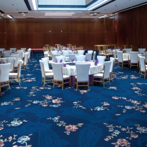 Blue Floral Banquet Carpet