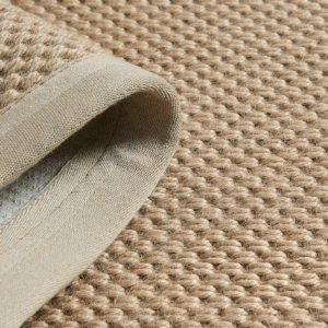 100% Natural Jute Rug – Wide Fabric Edge (G001)
