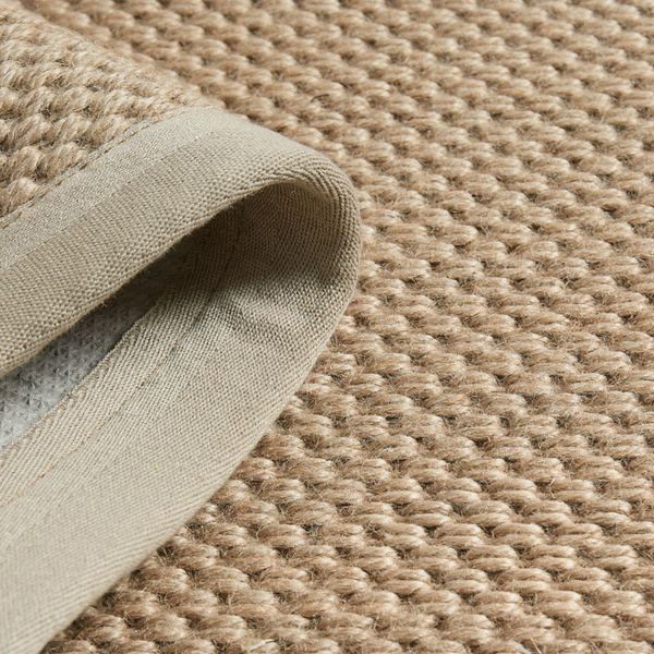 100% Natural Jute Rug – Wide Fabric Edge (G001)