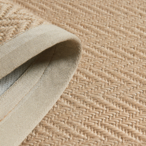 100% Natural Jute Rug – Wide Fabric Edge (H001)