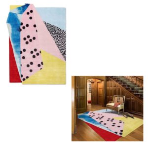 Vibrant Geometric Hand-tufted Rug