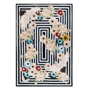 Floral Geometric Accent Rug