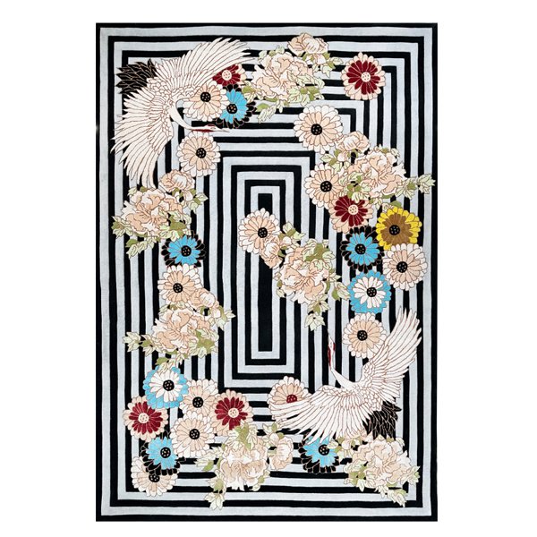 Floral Geometric Accent Rug